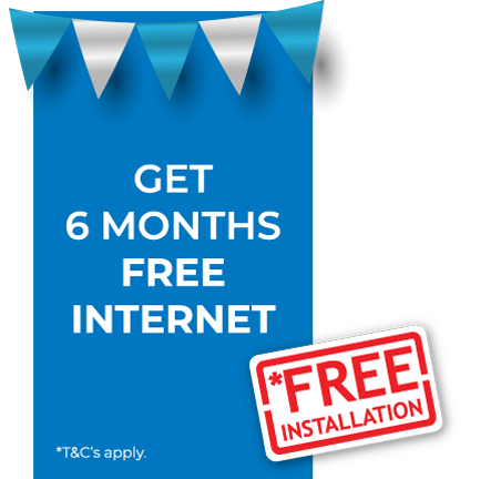Get 6 months free internet